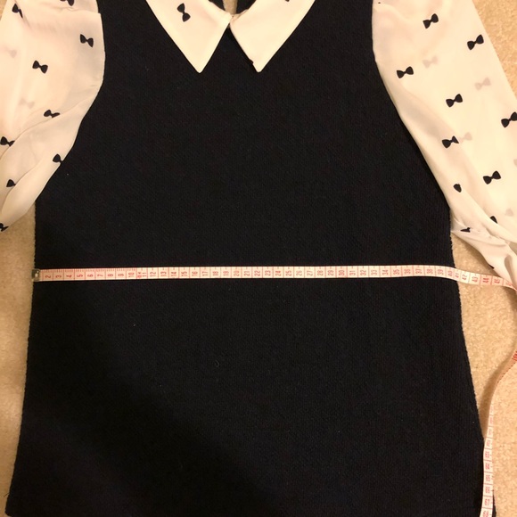 💜Long Sleeve With Bow Pattern, Collared Blouse - Picture 10 of 10